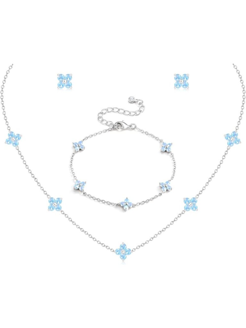 Dainty Silver & Gold Jewelry Set for Women - Perfect Gift for Weddings & Prom